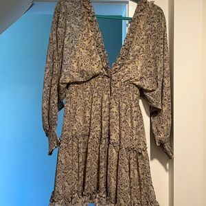 Smocked wrist and waist, flowy dress